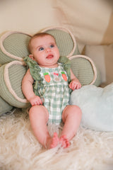 Gingham Carrot Patch Embroidered Bubble Romper - Baby & Toddler Clothing | The Honey and Bro Co
