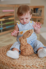 Blue Baby Chick Embroidery Boy Romper 3M-18M by The Honey and Bro Co. - Back View