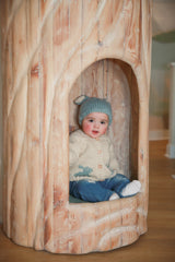 Bunny Cardigan Surf Blue | Baby & Toddler by The Honey and Bro Co. - Back View