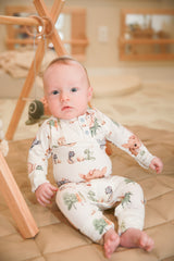 Dragon Organic Cotton Growsuit Zippy Romper | Baby Sleeper by The Honey and Bro Co. - Back View