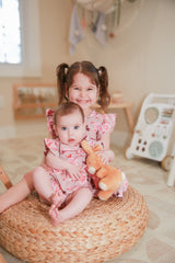 Blossom Floral Organic Cotton Short Sleeve Dress | Baby Girl by The Honey and Bro Co. - Lifestyle View