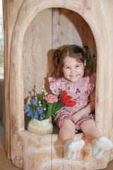 Blossom Floral Organic Cotton Short Sleeve Dress | Baby Girl by The Honey and Bro Co. - Detail View