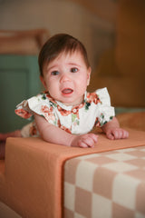 Rosebud Organic Cotton Frill Bodysuit | Baby Girl by The Honey and Bro Co. - Back View