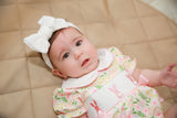 Easter Bunny Smocked Baby Girl Romper - Embroidery Infant by The Honey and Bro Co. - Detail View
