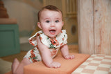 Rosebud Organic Cotton Frill Bodysuit | Baby Girl by The Honey and Bro Co. - Back View