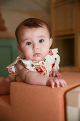 Rosebud Organic Cotton Frill Bodysuit | Baby Girl by The Honey and Bro Co. - Back View