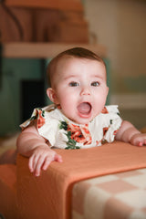 Rosebud Organic Cotton Frill Bodysuit | Baby Girl by The Honey and Bro Co. - Back View