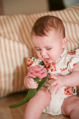 Rosebud Organic Cotton Frill Bodysuit | Baby Girl by The Honey and Bro Co. - Back View