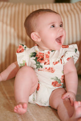 Rosebud Organic Cotton Frill Bodysuit | Baby Girl by The Honey and Bro Co. - Back View
