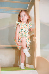 Citrus Squeeze Organic Cotton Short Sleeve Dress | Baby Girl by The Honey and Bro Co. - Back View
