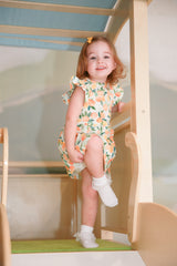 Citrus Squeeze Organic Cotton Short Sleeve Dress | Baby Girl by The Honey and Bro Co. - Detail View