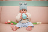 Bunny Ears Blue Beanie Hat | Baby & Kids by The Honey and Bro Co. - Back View