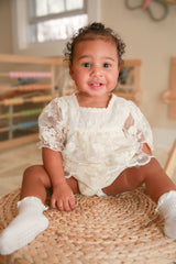 Tulle Embroidery Lace Ruffle Girl Romper - Baby & Toddler Clothing | The Honey and Bro Co
