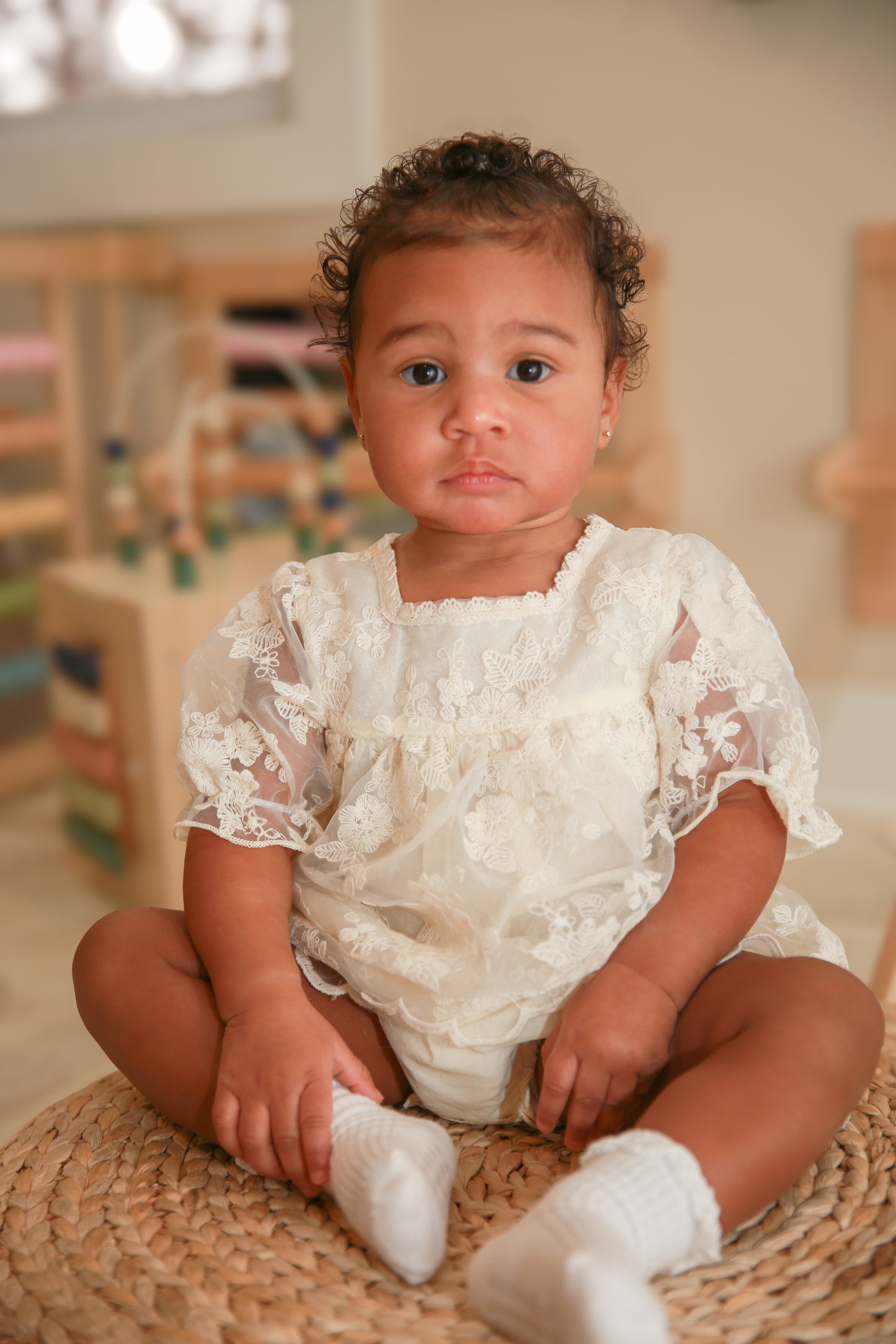 Tulle Embroidery Lace Ruffle Girl Romper - Baby & Toddler Clothing | The Honey and Bro Co