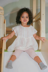 Pacific Stripe Organic Cotton Tunic & Leggings Set by The Honey and Bro Co. - Back View