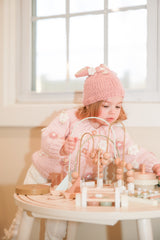 Flower Cardigan Sweater | Blush Pink by The Honey and Bro Co. - Back View