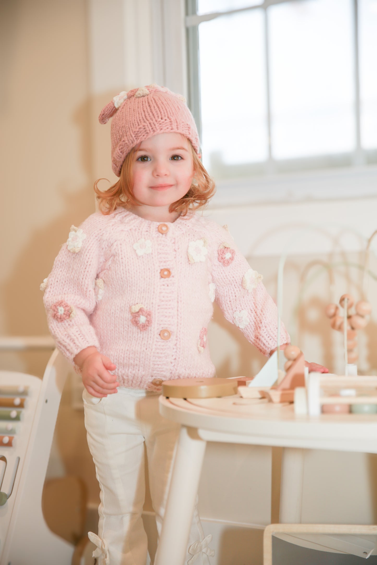 Flower Cardigan Sweater | Blush Pink - Baby & Toddler Clothing | The Honey and Bro Co