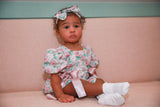 Vintage Rose Baby Girl Romper - Floral Cotton with Headband - Baby & Toddler Clothing | The Honey and Bro Co