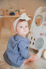 The Marley Organic Bubble Romper | Cornflower by The Honey and Bro Co. - Back View