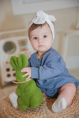 The Marley Organic Bubble Romper | Cornflower by The Honey and Bro Co. - Back View