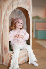 Flower Cardigan Sweater | Blush Pink by The Honey and Bro Co. - Back View