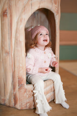 Flower Cardigan Sweater | Blush Pink by The Honey and Bro Co. - Back View