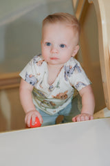 Dragon Organic Cotton Short Sleeve Bodysuit | Baby Onesie by The Honey and Bro Co. - Detail View