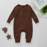Unisex Ribbed Button-Up Jumpsuit by The Honey and Bro Co. - Back View