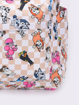 Kids Checkered Character Backpack by The Honey and Bro Co. - Back View