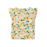 Sunny Citrus Organic Cotton Frill Tee - Styled with Pants
