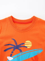 Boys cartoon knit cotton summer short set - view 5 for toddlers 2Y-5Y