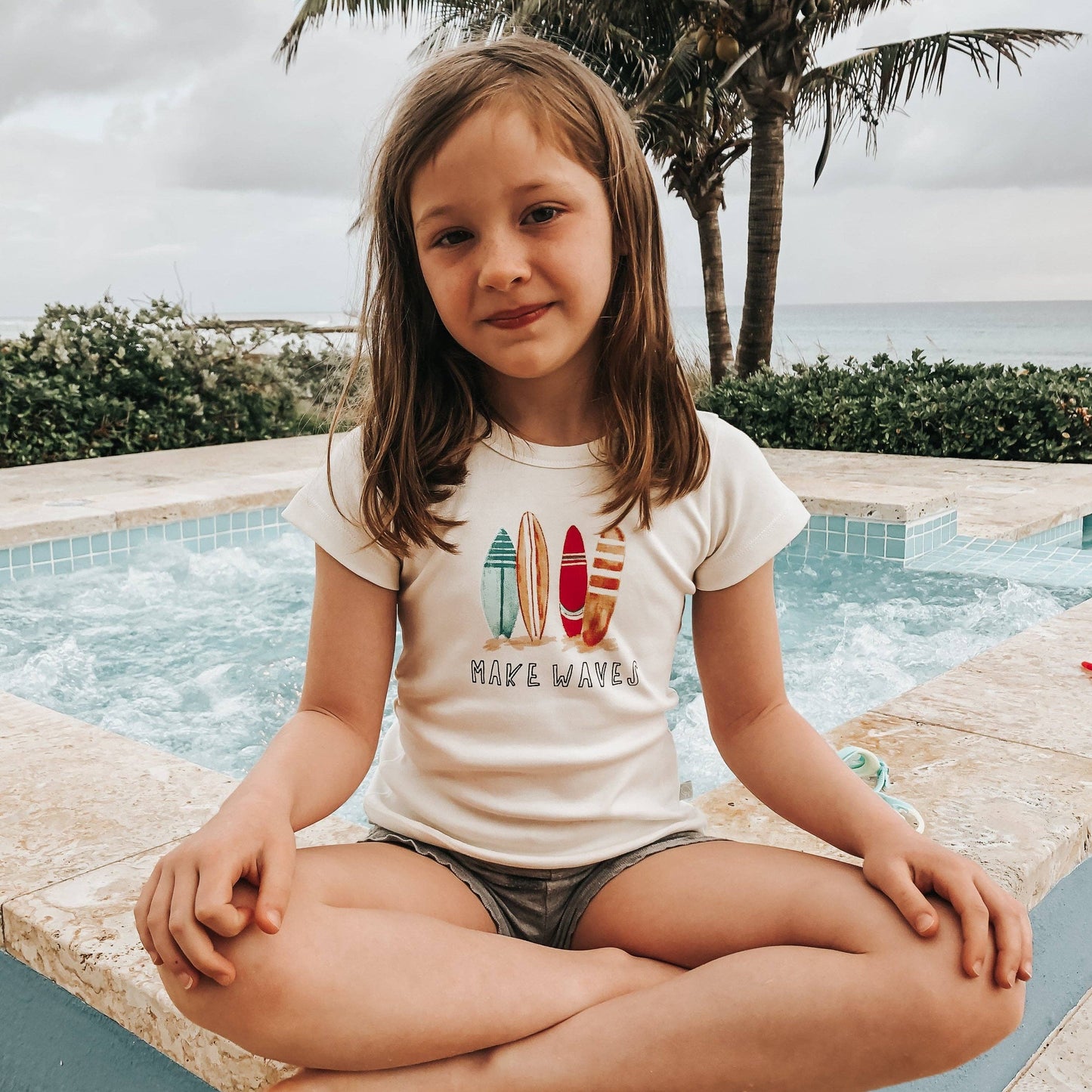 Make Waves Graphic Tee by Finn + Emma - Back View - Organic Cotton Toddler Tee