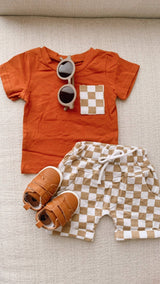 Checked Out Short Set by The Honey and Bro Co. - Front View
