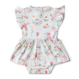 White Rabbit Organic Cotton Short Sleeve Dress by Snuggle Hunny - Back View - Easter Baby Clothing