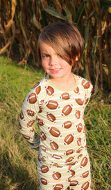 Football Two-Piece Bamboo Pajamas by Joan's - Back View