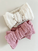 Knit Oversized Bow | Pink by Petite + Co - Detail View