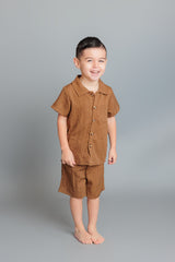 Brown Eyed Boy Ribbed Outfit by The Honey and Bro Co. - Back View