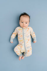 Underwater Friends Bamboo Sleeper - Fold-Over Mitten Cuffs Detail