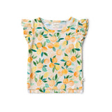 Sunny Citrus Organic Cotton Frill Tee - Back View