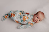 Dinosaur Zoo Knotted Gown by Three Little Tots - View 17 - Newborn Baby Clothing