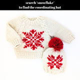 Snowflake Natural Crew Neck Sweater for Baby & Toddler by The Honey and Bro Co. - Back View