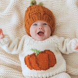 Kids Cozy Pumpkin Crew Neck Cotton Sweater - Festive & Warm, view 2