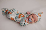 Dinosaur Zoo Knotted Gown by Three Little Tots - View 15 - Newborn Baby Clothing