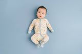 Underwater Friends Bamboo Sleeper - Zipper and Snap Chin Guard Detail