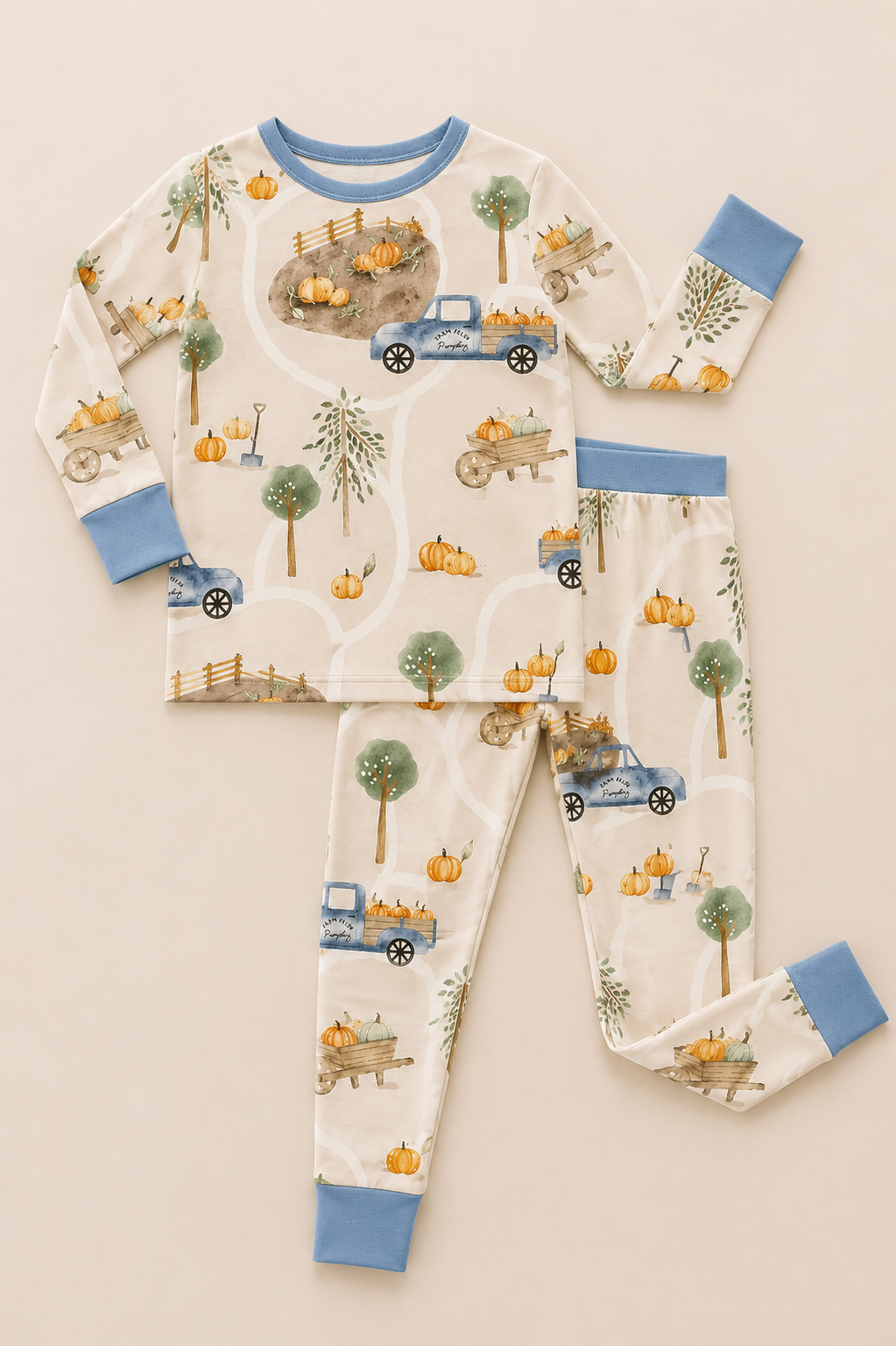 Harvest Haul Zinza toddler two-piece pajama set by The Honey and Bro Co.
