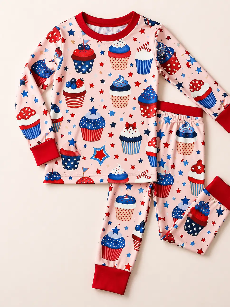 4th of July Cupcakes Soluna Bamboo 2 Piece Pajama Set photo 1