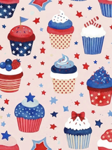 4th of July Cupcakes Soluna Bamboo 2 Piece Pajama Set photo 2