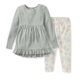 Snowflake Flurries Organic Tunic & Pants Set by The Honey and Bro Co. - Front View