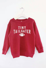 Tiny Tailgater Graphic Sweatshirt | Green Toddler Unisex by The Honey and Bro Co. - Back View