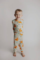 Dinosaur Modal Toddler Two-Piece Pajama Set by Three Little Tots - Detail View